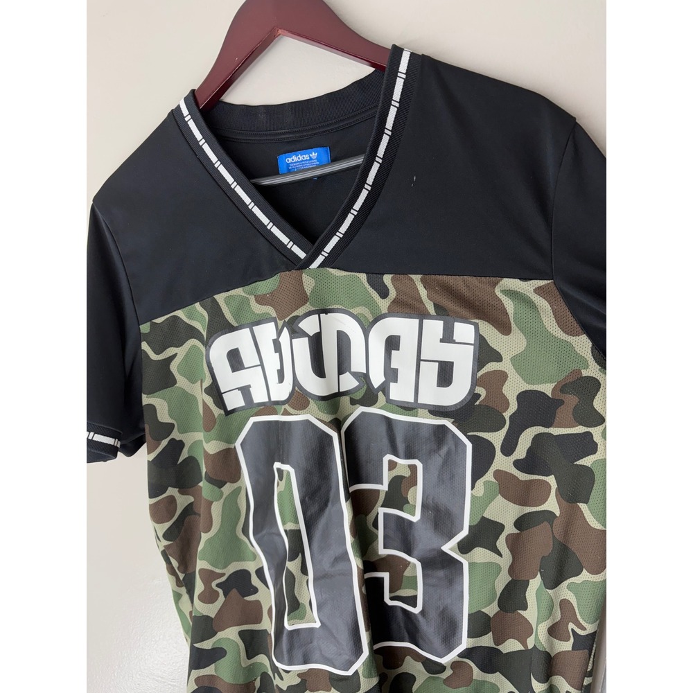 Adidas Originals Mens Camo Mesh Jersey Shirt Black Green Woodland 03 Large